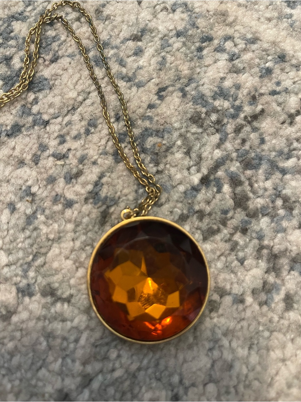 Joan Rivers Gold-Tone Necklace with Amber Faceted Pendant